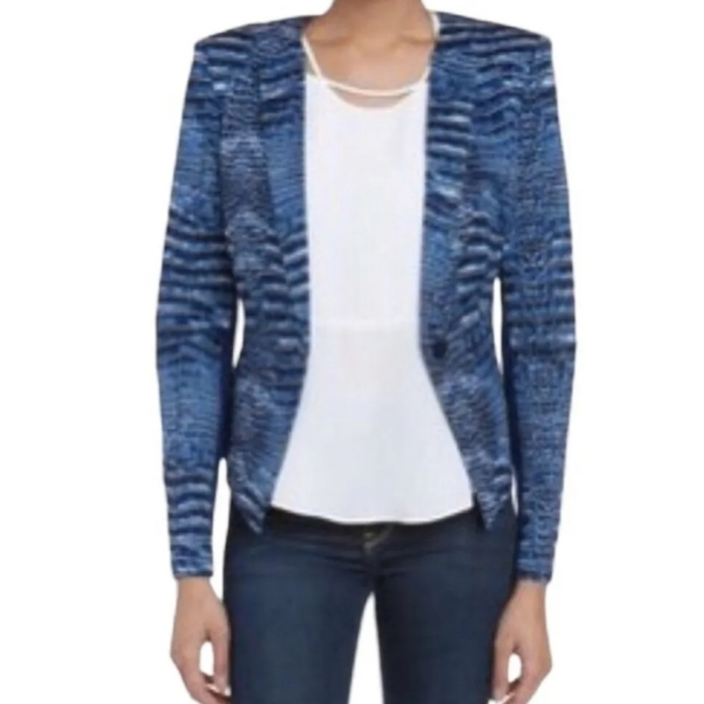 BCBGMAXAZARIA Fitted Snakeskin Printed Jordyn Single Button Blazer - Picture 5 of 6
